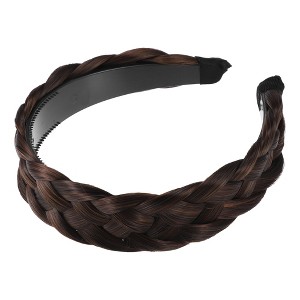 Unique Bargains Women's Synthetic Hair Braided Headband 1.61" Wide - 1 of 4