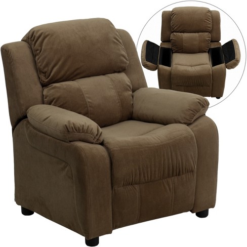 Flash Furniture Deluxe Padded Contemporary Brown Microfiber Kids