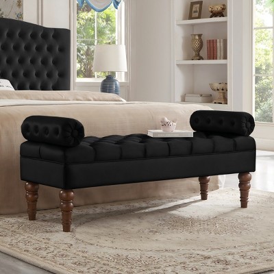 Velvet Bed Bench,Upholstered Bench with Tufted Button,For Home-Maison Boucle