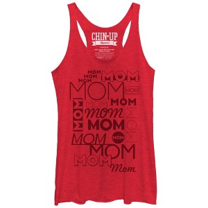Women's CHIN UP Mom Mom Mom Racerback Tank Top - 1 of 3