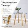 PAGED Round Coffee Table with Storage, Modern Living Room Table with Tempered Glass Top and Wooden MDF Frame, Center Table for Living Room - 2 of 4