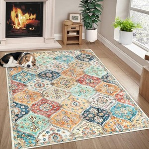Washable Oriental Area Rug – Non-Slip, Soft, Non-Shedding Indoor Carpet for Living Room & Bedroom - 1 of 4