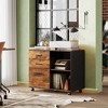 GALAXHERO 3-Drawer Wood Mobile File Cabinet, Lateral Filing Cabinet with Printer Stand and Open Storage Shelves for Home Office - 2 of 4