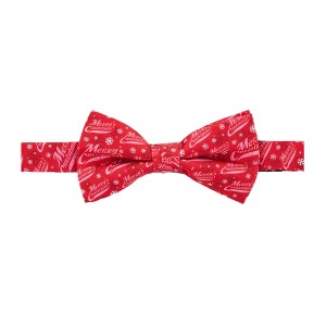 Jacob Alexander Men's Merry Christmas Greetings Snowflakes Pre-Tied Adjustable Banded Bow Tie - Red - 1 of 2