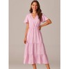 INSPIRE CHIC Women's Summer Casual Short Flutter Sleeve V Neck Elastic Waist Flowy Polka Dots Dress - 3 of 4
