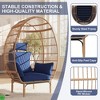 Wicker Egg Chair,Oversized Indoor Outdoor Lounger for Patio,500 Lbs Capacity w/5 Cushions - 3 of 4