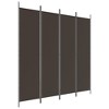 vidaXL Fabric Room Divider, 4-Panel, 78.7"x78.7", Foldable and Easy to Assemble, Versatile Indoor Use, Modern Style, Brown - 2 of 4