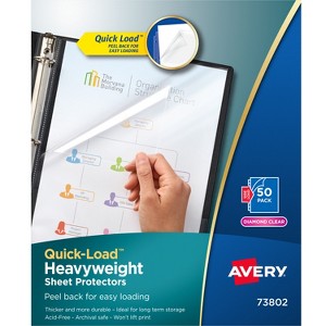Avery Diamond Clear Quick Load Sheet Protectors, Top & Side Load, 50 Document Protectors (73802) - 1 of 4