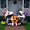 Joyfy 6 FT Long Halloween Inflatables Outdoor Decorations, Inflatable Skeleton Unicorn and Dinosaur with Pumpkin for Party Yard Garden Lawn Decoration - 4 of 4