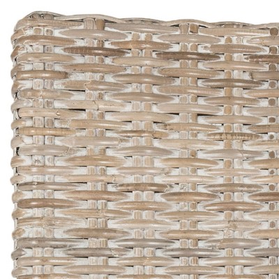 Transitional White Washed Rattan & Cane 23'' Arm Chair