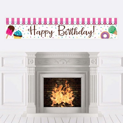 Big Dot of Happiness Sweet Shoppe - Candy and Bakery Happy Birthday Decorations Party Banner