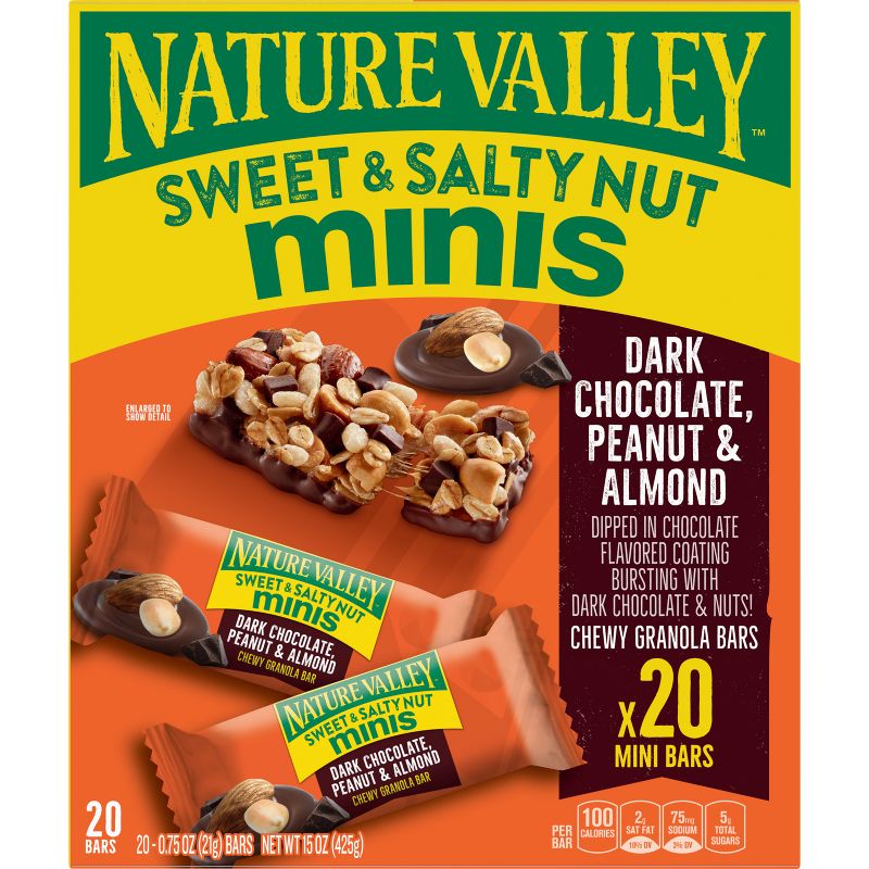 Nature Valley Sweet &#38; Salty Minis Dark Choc Peanut &#38; Almond - 15oz, 4 of 8
