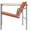 HomeRoots 24" Terra Cotta and Silver Faux Leather and Stainless Adjustable Back Arm Chair - 4 of 4