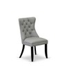 East West Furniture DAP2F23 Dallas Parson Kitchen Chairs - Button Tufted Nailhead Trim Beige Red faux Leather  Dining Chairs, Set of 2, linen white - 4 of 4