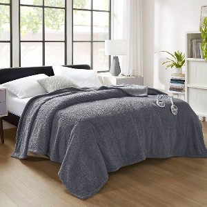 Sapphtopaz Twin Size Heated Blanket, Faux Feathersoft Throw Blanket for Bed, 62"W x 84" Plush Reversible Blanket with 10 Heat Settings, Fleece Blanket - 1 of 4