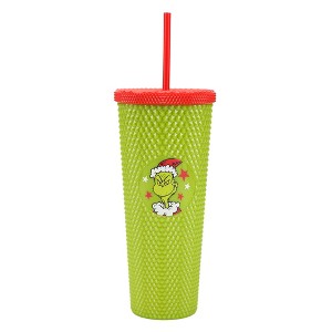 Dr. Seuss The Grinch Holiday Green 24 Oz Spiked Acrylic Tumbler - 1 of 4