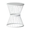 MOEPISY 16 inch Hourglass-Shaped Patio End Tables, Matte White - 3 of 4