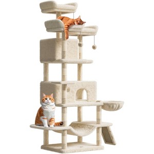 Nasitip 69-Inch Heavy-Duty Cat Tree for Large Cats, Multi-Level Tower with Condos, Hammock, Perches & Scratching Posts - 1 of 4