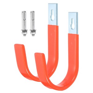 Unique Bargains Heavy Duty Garage Garden Storage Utility J Hooks 2 Pcs - 1 of 4