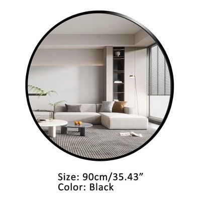 Aghana Digitals Nordic Light Luxury Round Bathroom Mirror - Space Aluminum Wall-Mounted Washstand