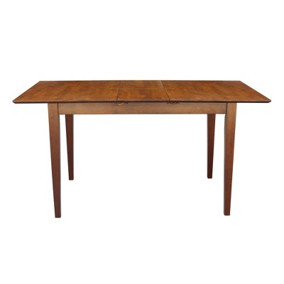 Espresso Solid Wood Extendable Dining Table with Butterfly Extension