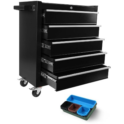 Tool Chest 5-Drawer,Rolling Tool Chest with Wheels & 5 Organizer Tray Divider Set