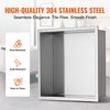 VEVOR 13"x13" No Tile Shower Niche 304 Stainless Steel, Wall-Inserted Niche Recessed Double Shelves, Sealed Waterproof Rust-Resistant, Silver - 4 of 4