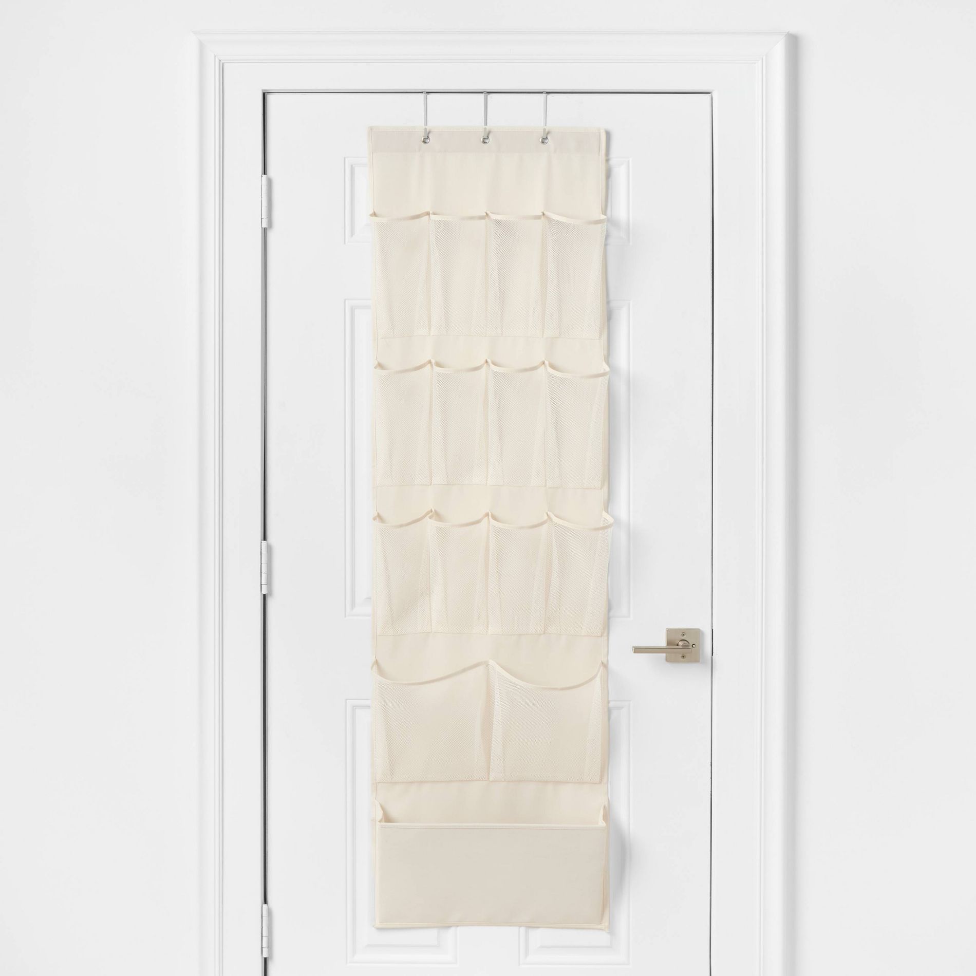 Hanging Closet 15 Pocket Over Door Shoe Org Ivory - Brightroom™