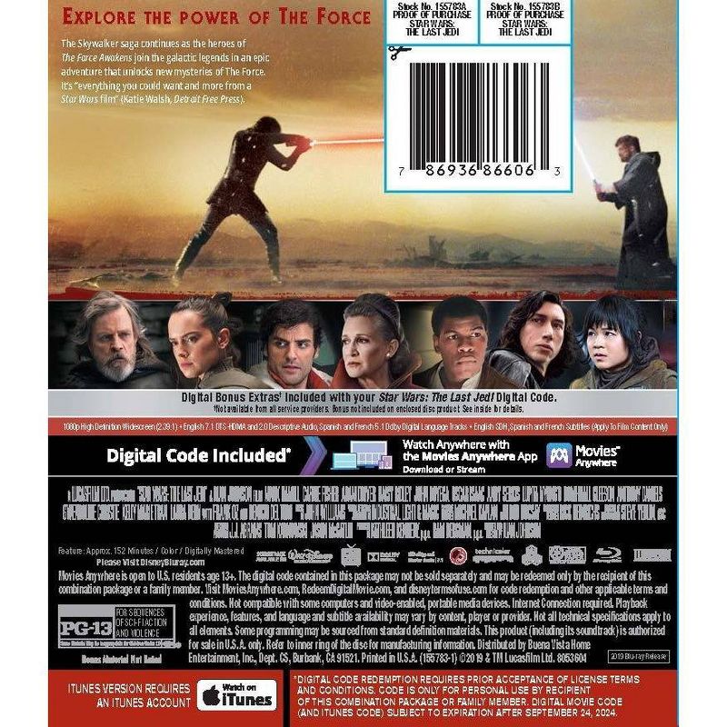 Star Wars: The Last Jedi (Blu-ray + Digital), 2 of 3