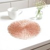 Anna-Kaci 4-Piece Round Spiral Woven Placemat with Textured Swirl Design - 2 of 4
