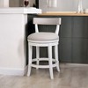 HomeRoots Gray and White Faux Leather and Solid Wood Low Back Counter Height Swivel Bar Chair - 2 of 4