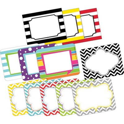 4pk 45ea Chevron & Stripes Remember Me! Self-Adhesive Name Tag Labels - Barker Creek