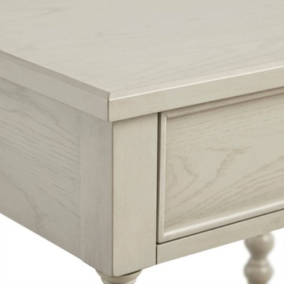 Natural Elegance Whitewash Wood Nightstand with Turned Legs