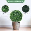 Outdoor Artificial Plant Boxwood, All-Year Green Round Hanging Topiary Ball,Sun Protection Faux Plant Decor Ball for Patio Garden Balcony Backyard - 3 of 4