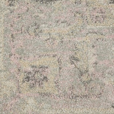 Elegant Ivory & Pink Distressed Kashan 8' x 10' Area Rug