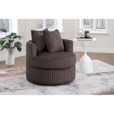 Sapphtopaz 1pc Accent Chair Soft Fur-Like Corduroy Lounge Chair Swivel Chair, Plush Texture Upholstered Living Room Chair Comfy Chair