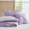 AENKYO 4-Piece Duvet Set Purple Seersucker Daisy Pattern Bed Comforter Set with Throw Pillow,Comfortable Coverlet Bedding Sets - 3 of 4