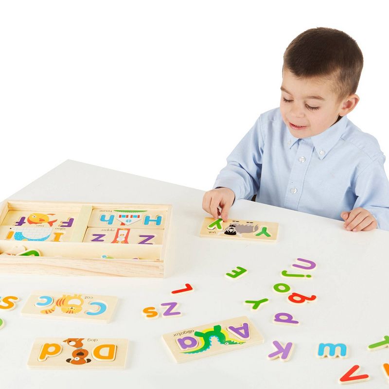 Melissa &#38; Doug ABC Picture Boards - Educational Toy With 13 Double-Sided Wooden Boards and 52 Letters, 6 of 11