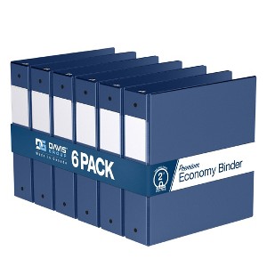 Premium Economy 2" Round Ring Binder 6pk Royal Blue: Davis Group, Hard Cover, 400 Sheet Capacity, 2 Pockets - 1 of 4