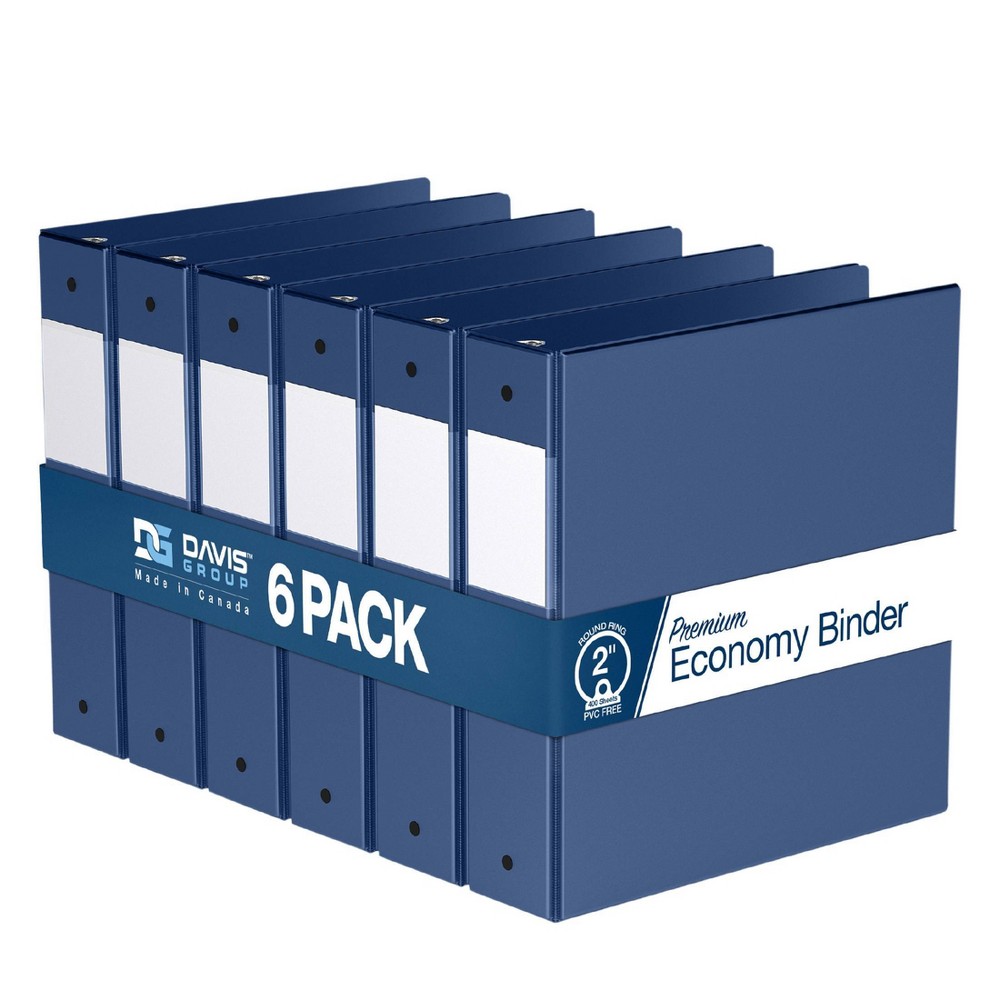 Photos - File Folder / Lever Arch File Premium Economy 2" Round Ring Binder 6pk Royal Blue