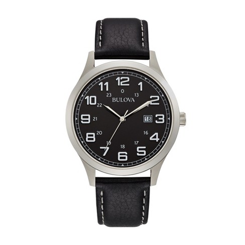 Men's Leather Watch | Easy to Read Collection | Speidel Black Leather