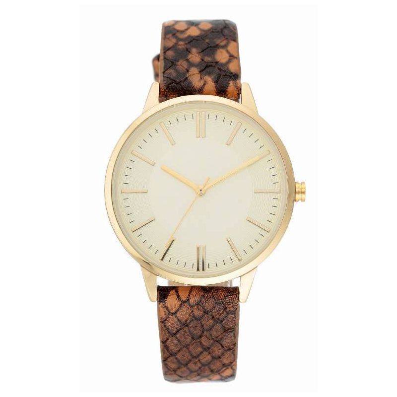 Women&#39;s Snakeskin Band Watch - A New Day&#8482; Espresso, 1 of 2