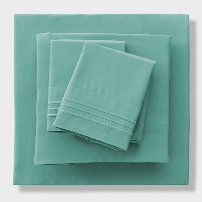 Solid 4 Piece Sheet Set Easy Care Ultra Soft Brushed Microfiber Bedding Deep Pocket Bed Sheets with Pillowcases  - Lux Decor Collection