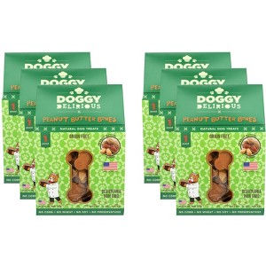 Doggy Delirious Natural Dog Treats Grain Free Peanut Butter Flavor - Case of 6 - 16 oz - 1 of 2