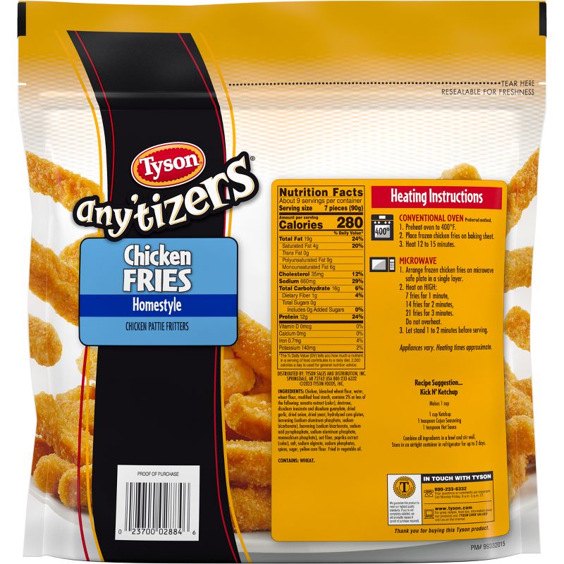 Tyson Any&#39;tizers Homestyle Chicken Fries - Frozen - 28.05oz, 2 of 9
