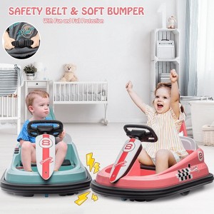 Bumper Car for Toddlers, 6V Electric Ride On Toys for Kids, 1.9 MPH Max Speed, Steering Wheel, 360 Degree Spin, 2-Speeds, Lights, Music & Horn - 1 of 4