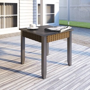 Thermal Transfer Patio Side Table - Patio Festival: Metal Frame, Steel Top, Water & UV Resistant, Garden Accent Table - 1 of 3