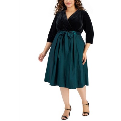 Alex Evenings Womens Wrap Surplice Dress