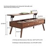 Lift Top Solid Oak Coffee Table with Hidden Storage,Walnut Modern Center Table for Living Room Home Office-Baofuwish - 4 of 4
