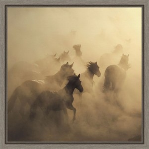 Amanti Art Migration of Horses by 1x Canvas Wall Art Print Framed 16 x 16-in. - 1 of 4